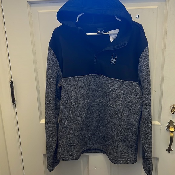 Spyder Mens quarter zip pullover hoodie size Large. NWT - Picture 2 of 7